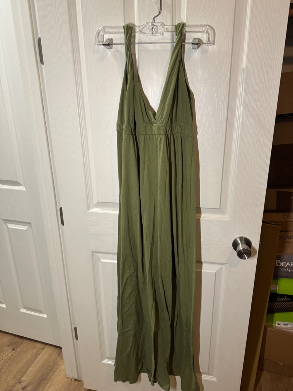 Gypsy 05 Olive Green V-Neck Halter Dress size small